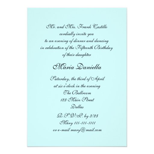 Mis Quince Anos Quinceanera Party Invitation