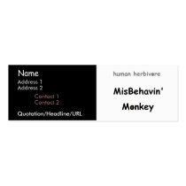 Misbehavin' Monkey business cards