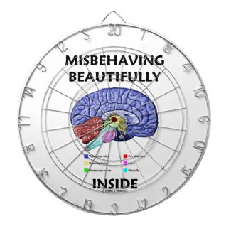 Misbehaving Beautifully Inside (Anatomical Brain) Dartboard With Darts