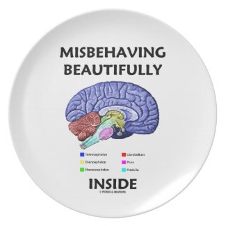 Misbehaving Beautifully Inside (Anatomical Brain) Party Plates