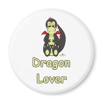 Mischievous Baby Black Dragon Red Wings Dragon Lov magnets