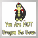 Mischievous Baby Black Dragon Red Wings You Are No Poster