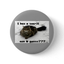 Mischievous Maine Coon in the snow buttons by JeanC_PurpleDucky Mischievous Maine Coon in the snow buttons