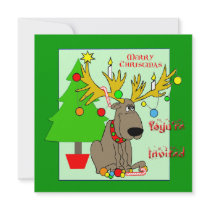 Mischievous Reindeer Christmas Invitation