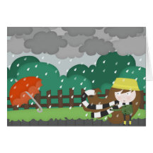 Mischievous wind greeting cards
