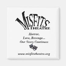 Misfits_theatre_-_JPEG_, comdey tragedy black, ... Fridge Magnet