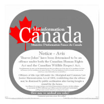 Misinformation Canada - Beaver Jokes Notice posters by EhCanada Misinformation Canada - Beaver Jokes Notice posters