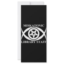 MISKATONIC LIBRARY STAFF RACK CARD TEMPLATE
