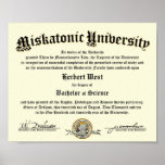 Miskatonic University Diploma Print
