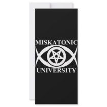 MISKATONIC UNIVERSITY CUSTOMIZED RACK CARD