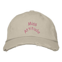 Miss Attitude embroidered hats