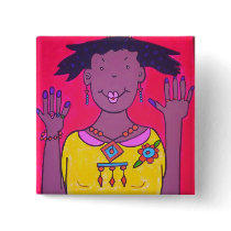 miss bling bling Button by Kianmaartgallery miss bling bling Button