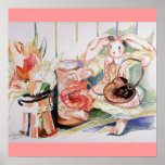 Miss Essie Bunny Watering Her Plants Poster