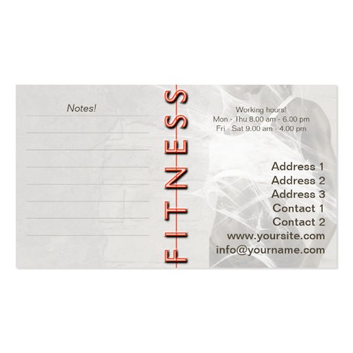 Miss Fitness - Business Card (back side)