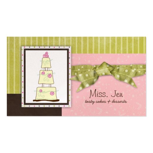 Miss. Jen Cake Business Cards (front side)