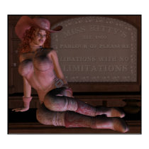 Miss Kitty's Parlour of Pleasure Pinup Art Print by sexyshirts2 Miss Kitty's Parlour of Pleasure Pinup Art Print