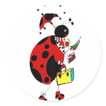 Miss Ladybug Round Sticker