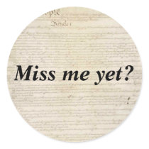 Miss Me Product Lines Round Stickers