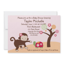 Miss Monkey Girl Baby Shower Invitation