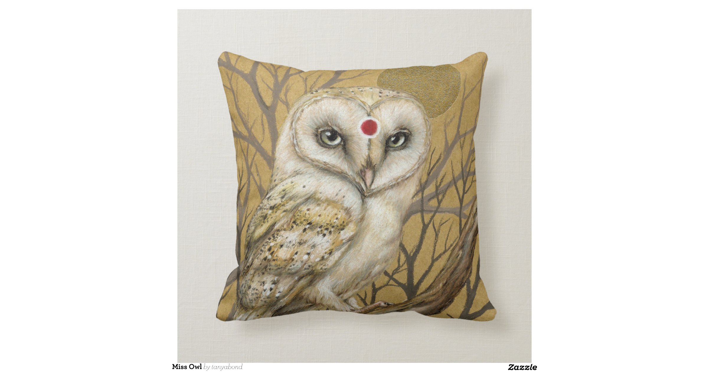 Miss Owl Throw Pillow Zazzle