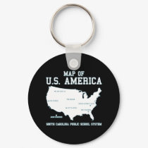 Miss South Carolina Map of US America keychains