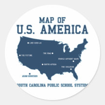 Miss South Carolina Map of US America Stickers