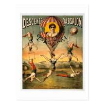 Miss Stena Flying Trapese Vintage Circus Poster Postcard
