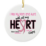 Miss With All My Heart Mom and Aunt Breast Cancer Christmas Ornament