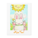 Miss You! bunny post card postcards by paintpaintdraw Miss You! bunny post card postcards