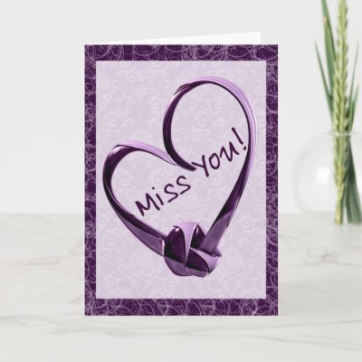 miss you heart. Miss You Heart Greeting Card
