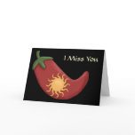 Miss You Hot Red Chili Pepper Card - Western