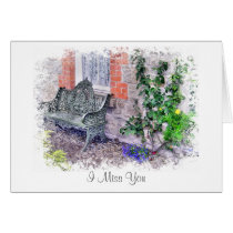 Miss You Lonely Bench Card cards