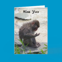 Miss You Monkey Card