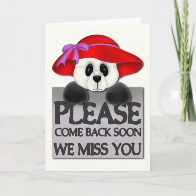 miss you panda. Miss You Panda Teddy Card (Blank) by fuzzbuttcafe. Cute Panda