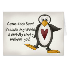 Miss You Penguin Card