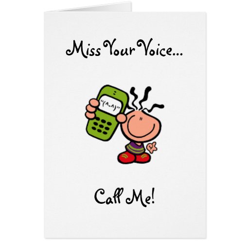 Miss Your Voice Call Me Cartoon Card Zazzle 