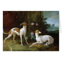 Misse and Turlu, two greyhounds of Louis XV Greeting Card