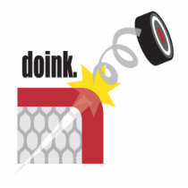missed the goal hockey puck design acrylic cut outs