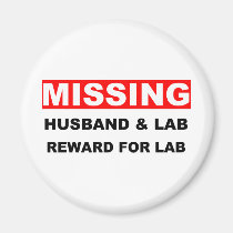 Missing Husband Lab magnets