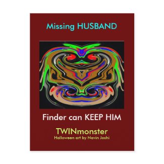 Missing Husband Postcard