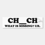 Missing In Church Bumper Sticker