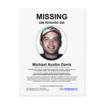Missing Person postcards