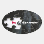 Missing Puzzle Piece Oval Stickers