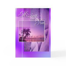 Missing You Card (purple/sunset) card