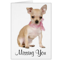 Missing You  Chihuahua Puppy Dog Greeting Card