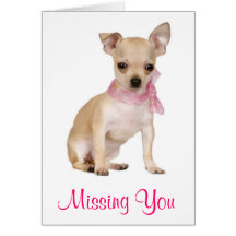 Missing You  Chihuahua Puppy Dog Greeting Card