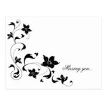 "Missing You" Floral Modern Postcard postcards