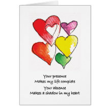 Missing You Hearts Cards