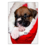 Missing you on Christmas boxer greeting card