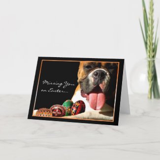Missing You on Easter Boxer greeting card card
